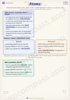 Atoms revision notes, page 1 of 3