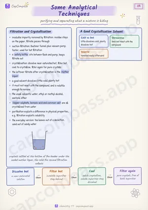 Some Analytical Techniques revision notes, page 1 of 4
