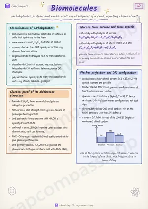 Biomolecules revision notes, page 1 of 7