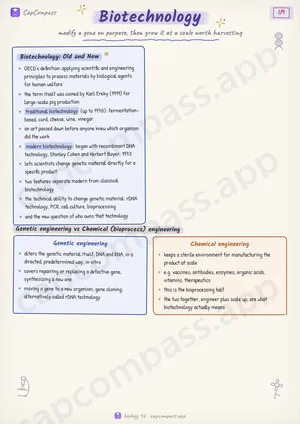 Biotechnology revision notes, page 1 of 9
