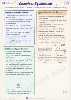 Chemical Equilibrium revision notes, page 1 of 5