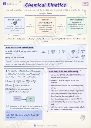 Chemical Kinetics revision notes, page 1 of 5