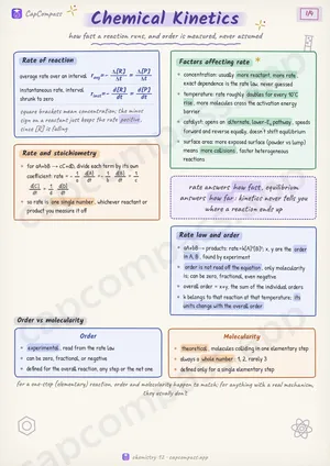 Chemical Kinetics revision notes, page 1 of 4