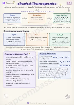Chemical Thermodynamics revision notes, page 1 of 6