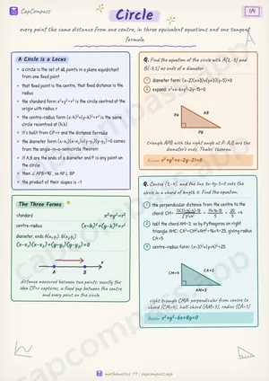 Circle revision notes, page 1 of 4