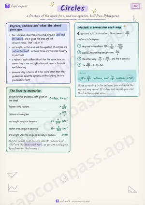 Circles revision notes, page 1 of 3