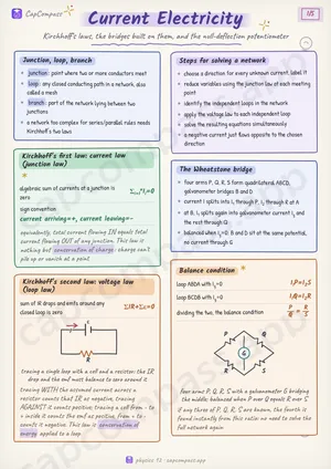 Current Electricity revision notes, page 1 of 5