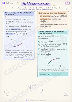 Differentiation revision notes, page 1 of 5