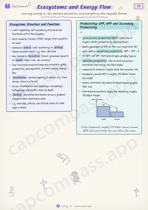 Ecosystems and Energy Flow revision notes, page 1 of 6