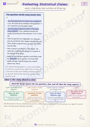 Evaluating Statistical Claims revision notes, page 1 of 3