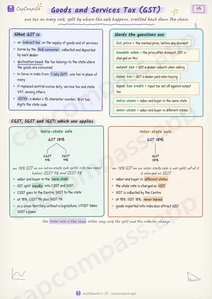 Goods and Services Tax (GST) revision notes, page 1 of 4
