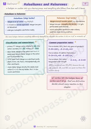 Haloalkanes and Haloarenes revision notes, page 1 of 5