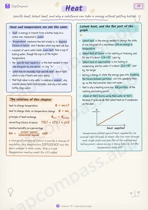 Heat revision notes, page 1 of 3