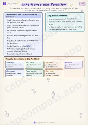 Inheritance and Variation revision notes, page 1 of 10