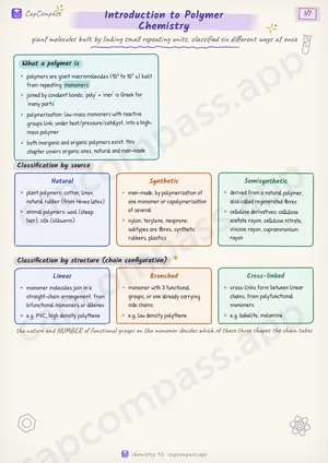 Introduction to Polymer Chemistry revision notes, page 1 of 7