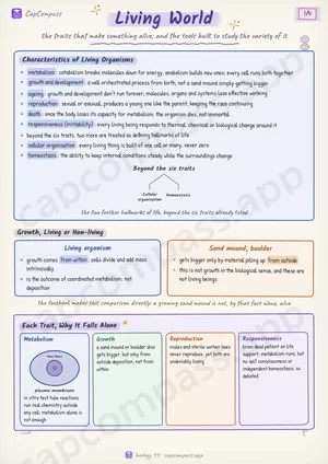 Living World revision notes, page 1 of 4