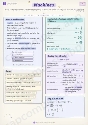Machines revision notes, page 1 of 5