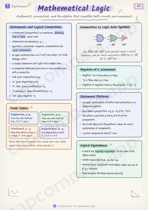 Mathematical Logic revision notes, page 1 of 4