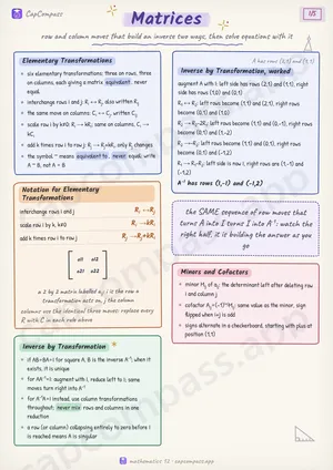 Matrices revision notes, page 1 of 5