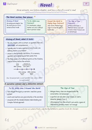 Novel revision notes, page 1 of 3
