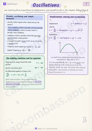 Oscillations revision notes, page 1 of 5