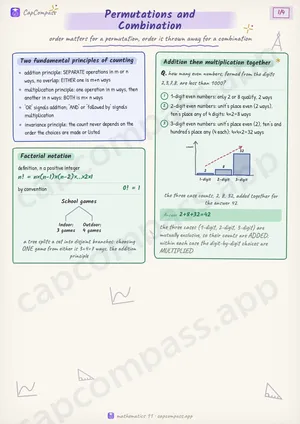 Permutations and Combination revision notes, page 1 of 4