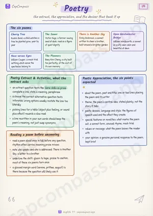 Poetry revision notes, page 1 of 4