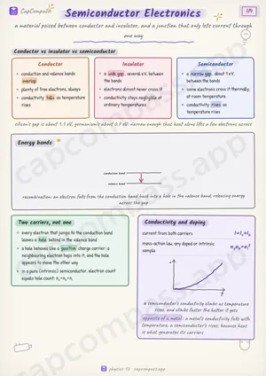 Semiconductor Electronics revision notes, page 1 of 4