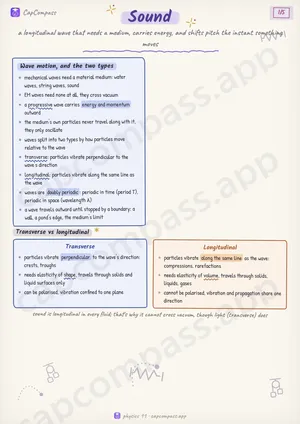 Sound revision notes, page 1 of 5
