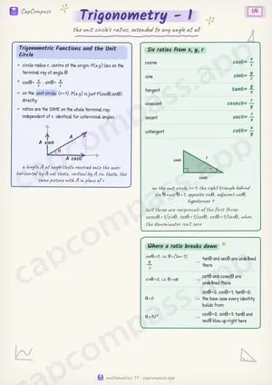 Trigonometry - 1 revision notes, page 1 of 4